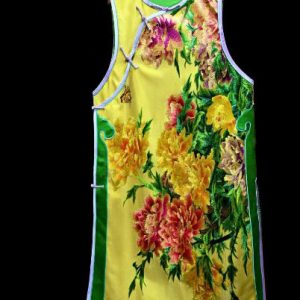 紅色手繡牡丹花雙面長袍 | Red Hand-Embroidered Peony Robe