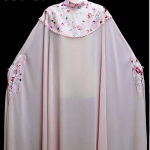 粉色大袖雲肩披肩手繡衫裙 | Pink Hand-Embroidered Skirt