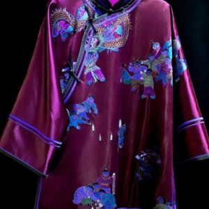 紫色墨繡暗花太太服 | Purple Ink-Style Embroidery Subtle Jacquard Formal Top