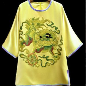 紫色軟緞手繡貓貓花太太服 | Purple Soft Satin Hand-Embroidered Formal Top