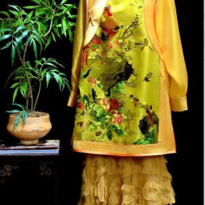 黑色手繡彩色鳳凰牡丹花對開外套 | Black Hand-Embroidered Phoenix Peony Jacket